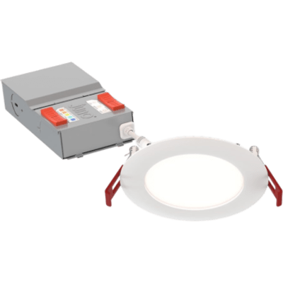 Luminaria LED Empotrado de 6" / Lúmenes Conmutables 800/1050/1300 lm / Temperatura de Color Ajustable 2700K-5000K / CRI 90 /16W / 120V / Acabado Blanco Mate / Atenuación Triac 100%-10% / Clasificado IC / Apto para Lugares Húmedos