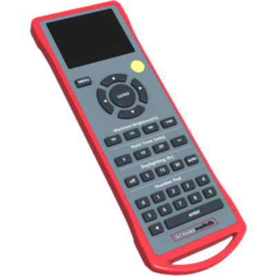 Programador Inalámbrico por Infrarrojos / Alcance 50 ft (15.24 m) / Programación pasiva e impotente (PPP) vía RFID / Display Retroiluminado / Medidor de Luz Integrado / Cubierta Protectora / Configuración Remota sin Alimentaci&