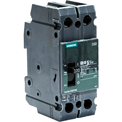 Interruptor automático enchufable tipo CQD 2 polos, 100 amp, Riel Din