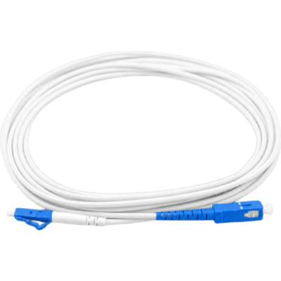Jumper de Fibra Óptica Monomodo SC/APC-LC/UPC Simplex, Color Blanco 5 Metros