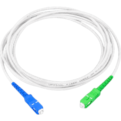 Jumper de Fibra Óptica Monomodo SC/APC-SC/UPC Simplex, Color Blanco 2 Metros