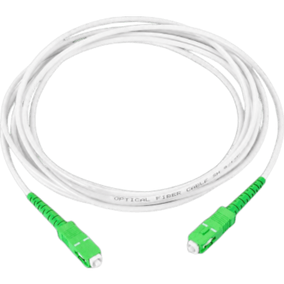 Jumper de Fibra Óptica Monomodo SC/APC-SC/APC Simplex, Color Blanco 2 Metros