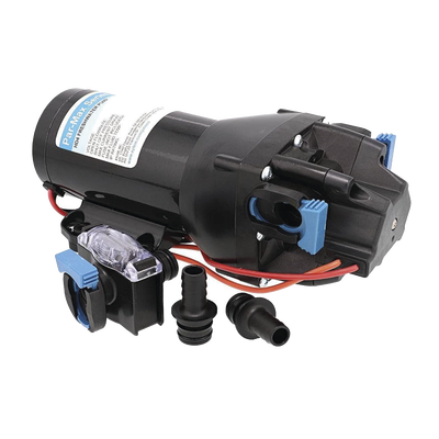 Bomba de presión / Autocebante 1,5 m (4,9 ft) / 24 Vca / 60 PSI (4,1 bar) / 15 LPM (4 GPM) / Diafragmas múltiples / Aluminio fundido HD