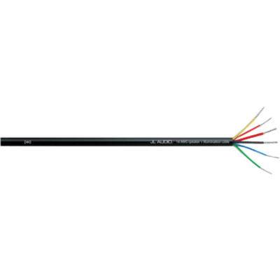 Cable Multifunción para Altavoces e Iluminación LED / Bobina 250 pies (76.2 m) / 6 Conductores / 2 × 16 AWG OFC Altavoz + 4 × 20 AWG OFC RGB / Cobre Libre de Oxígeno Estañado / Cubierta PVC Negro Grado Marino / Fila
