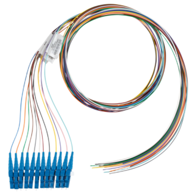 Kit de 12 Pigtails con Conector LC, Monomodo 9/125 OS2, 900um, de 1 Metro (3.28 Pies)