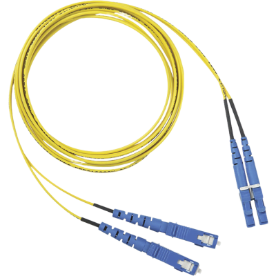 Jumper de Fibra Optica Monomodo 9/125 OS2, LC-SC Duplex, OFNR (Riser), Color Amarillo, 20 Metros