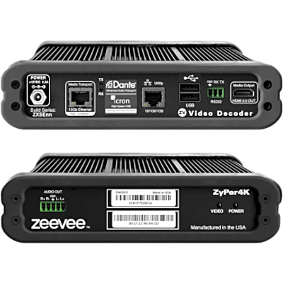 Decodificador HDMI 2.0 | Streaming IP sobre 10 GbE Cobre PoE+ | 4K60 4:4:4 Sin Comprimir | Audio Embebido | HDCP 2.3 | Latencia Cero | USB 2.0 Dual | Video Wall 15x15 | Multiview 19 Fuentes | AES-128 | 802.1X | Distancia Cat6a 100 m (328.1 ft) | Fuente de