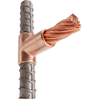 Molde para Soldadura exotérmica para cable Horizontal cal. 2 Awg a Varilla Corrugada Vertical de 1 in.