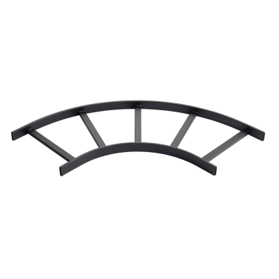 Accesorio de Escalerilla / Curva Horizontal 90° / 15 in (381 mm) de Ancho / Acero Calibre 16 / Acabado Negro RAL 9005