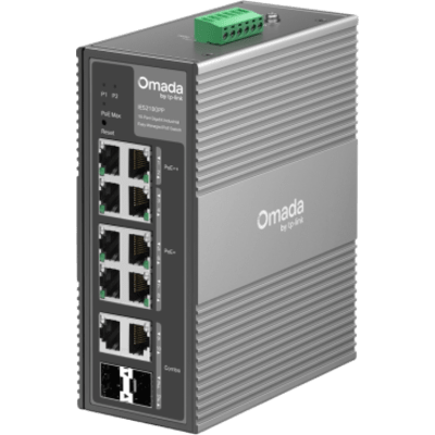 Switch Industrial PoE / 10 Puertos Gigabit / 2× PoE++ 802.3bt (Hasta 60 W) + 6× PoE+ 802.3at/af / 2× Combo RJ45/SFP Gigabit / Presupuesto PoE 240 W / Alimentación Redundante 1+1 DC 12-57V / Carcasa de Aluminio IP40 Fanless / Prote