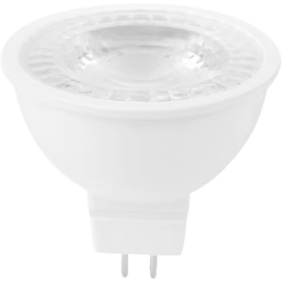 Lámpara LED MR16 / 6 W / 550 lm / 3000 K Luz Cálida Brillante / Base GX5.3 / IRC 80 / 15000 h de Vida / 100-240 V / No Atenuable / Certificación NOM-030