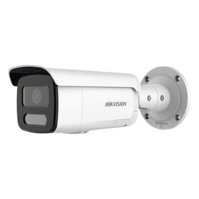 CAMARA HIKVISION / [DUAL LIGHT + COLORVU] BALA IP 8 MEGAPIXEL / LENTE 4 MM / 60 MTS IR + 60 MTS LUZ BLANCA / EXTERIOR IP67 / LUZ INTERMITENTE Y ALERTA DE AUDIO / MICRÓFONO INTEGRADO / VIDEOANALITICOS