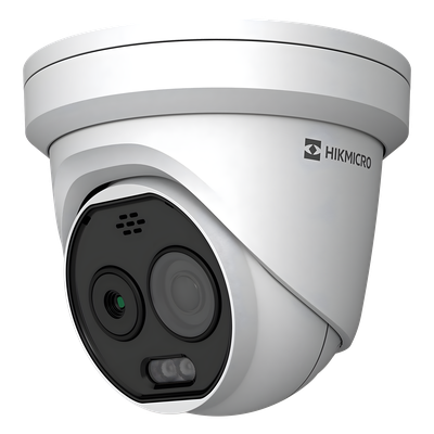 (HIKMICRO) TURRET IP BI-ESPECTRAL / TÉRMICA (160 X 120 / 1.8 MM) + ÓPTICA (5 MP / 2 MM ) / RANGO: -20°C A 150°C / 8°C TOLERANCIA / VCA 3.0 (VEHICULO 60 MTS / HUMANO 20 MTS) / DETECCIÓN DE FUEGO Y HUM