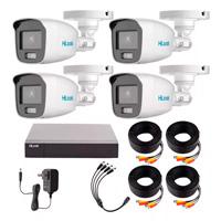 HILOOK BY HIKVISION KIT TURBOHD 1080P / DVR 4 CANALES / 4 CAMARAS BALA COLORVU CON MICROFONO INTEGRADO / FUENTE DE PODER / ACCESORIOS DE INSTALACION