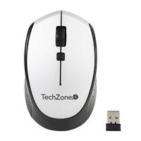 MOUSE - TECHZONE -  TZ19MOU01-INAPL - OPTICO - INALAMBRICO - BATERIA AA - 1600 DPIS ERGONOMICO PLATA