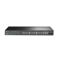 SWITCH TP-LINK TL-SL2428P 24 PUERTOS RJ45 10/100 MBPS POE CON 2 PUERTOS RJ45 GIGABIT Y 2 RANURAS SFP GIGABIT COMBO NO ADMINISTRABLE PARA RACK 19 PULGADAS
