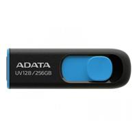 MEMORIA ADATA 256GB USB 3.2 UV128 RETRACTIL NEGRO AZUL (AUV128-256G-RBE)