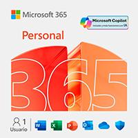 ESD MICROSOFT 365 PERSONAL / SUSCRIPCION ANUAL / DESCARGA DIGITAL / 1 USUARIO / APLICACIONES: WORD, EXCEL, POWER POINT, OUTLOOK, ONE NOTE, ONEDRIVE 1TB, CLIPCHAMP / CON IA COPILOT