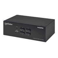 MUX KVM,MANHATTAN,153539, HMDI DOBLE MONITOR 4:1, 4K@30MHZ USB2.0 USB 2.0