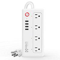 MULTICONTACTO INTELIGENTE MIRATI 4 SOCKETS/4USB/LED INDICADOR/WIFI 2.4 GHZ/100 - 240 V/1800 W/ BLANCO