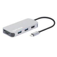 DOCKING USB,MANHATTAN,130615,-C  8 PTOS, HDMI, USB-C PD/2XUSBV3.2/USBV2.0, RED,SD/MICRO SDD