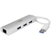 HUB USB 3.0 DE 3 PUERTOS - CONCENTRADOR DE 3 PUERTOS USB 3.0 CON ADAPTADOR DE RED ETHERNET GIGABIT - HUB PORTATIL DE ALUMINIO - STARTECH.COM MOD. ST3300G3UA