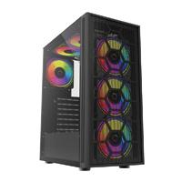 GABINETE BALAM RUSH DRAGONFLY PERFORM AIRCOOL GM590 / MEDIA TORRE / ATX, MICRO ATX, MINI ITX / VENTILADORES RGB / PANEL CRISTAL TEMPLADO / NEGRO / BR-935982