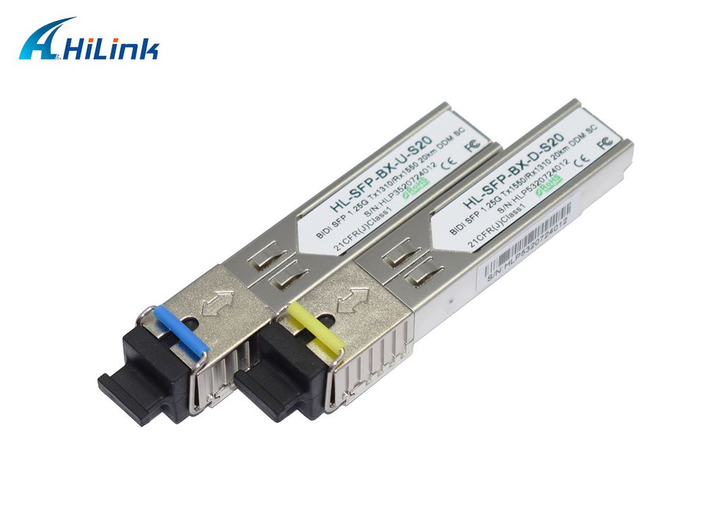 MODULO TRANSCEPTOR SFP PARA ENLACE DE FIBRA OPTICA BIDI 1.25G SC 5KM DDM GO FIBEREASY