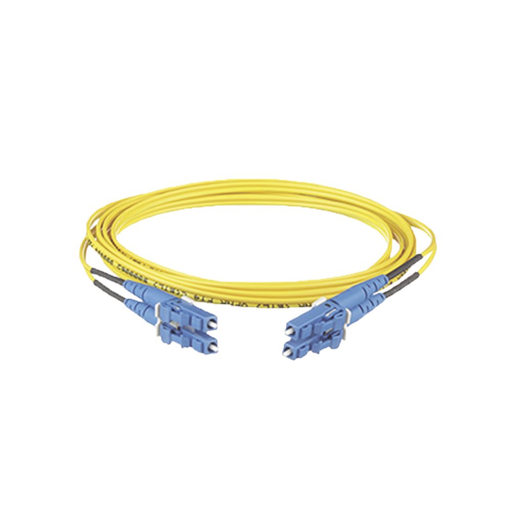 Jumper de Fibra Optica Monomodo 9/125 OS2, LC-LC Duplex, OFNR (Riser), Color Amarillo, 5 Metros F92ERLNLNSNM005