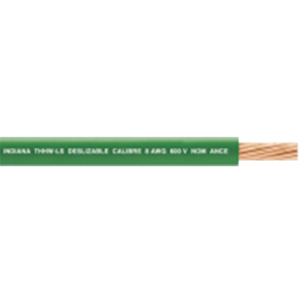 Cable Eléctrico 10 awg color verde,Conductor de cobre suave cableado. Aislamiento de PVC, auto-extinguible.BOBINA de 100 MTS SLY304GRN100