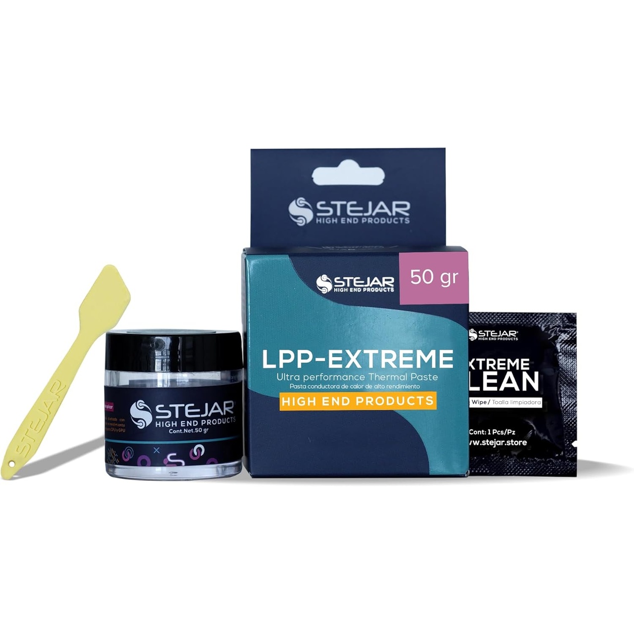 STEJAR PASTA TERMICA 50 GR LPP-EXTREME INCLUYE ESPATULA Y TOALLITA LIMPIADORA
