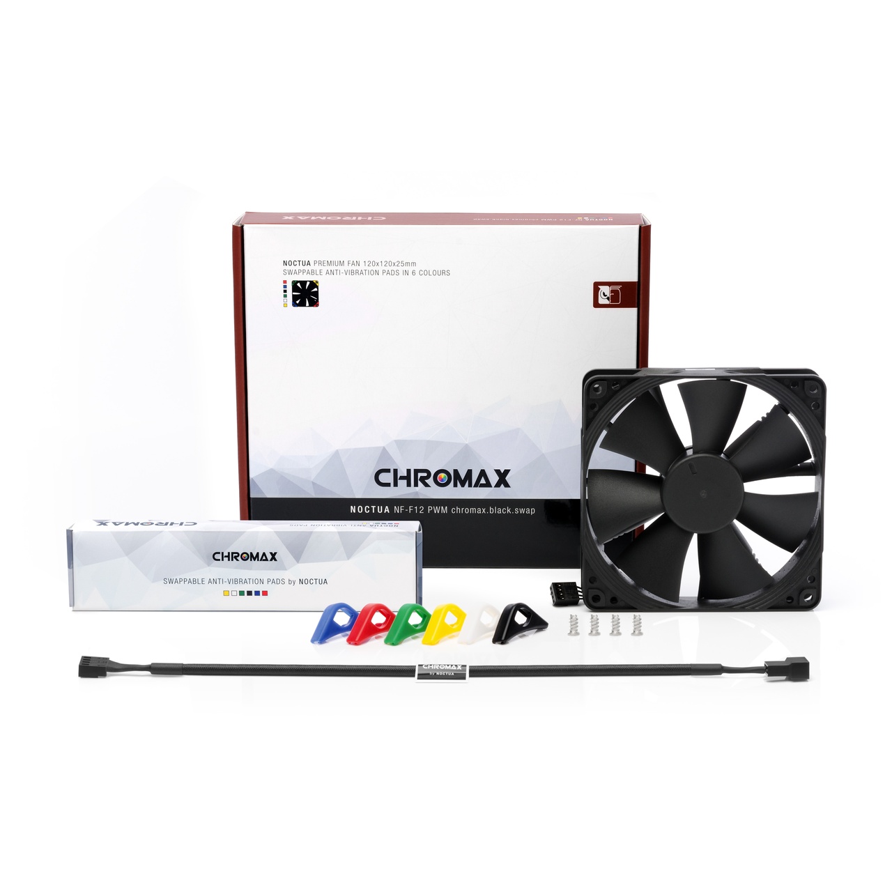 NOCTUA VENTILADOR NF-F12 PWM CHROMAX.BLACK.SWAP