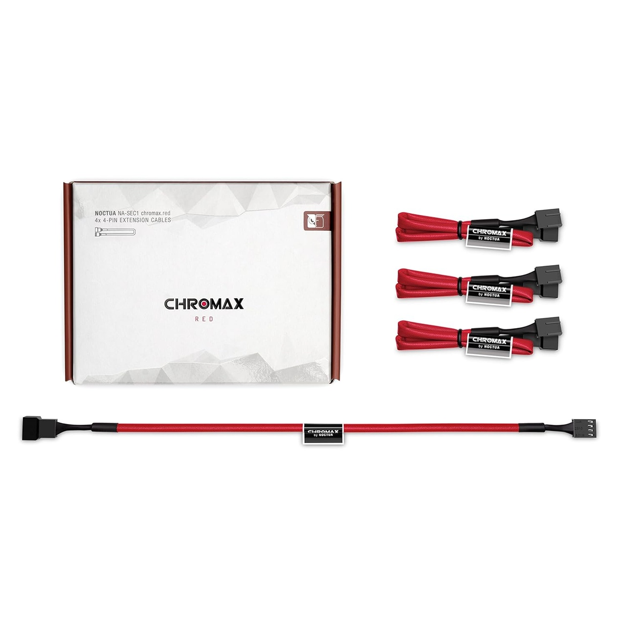 NOCTUA 4 CABLES DE EXTENSION ROJO NA-SEC1 CH.BK