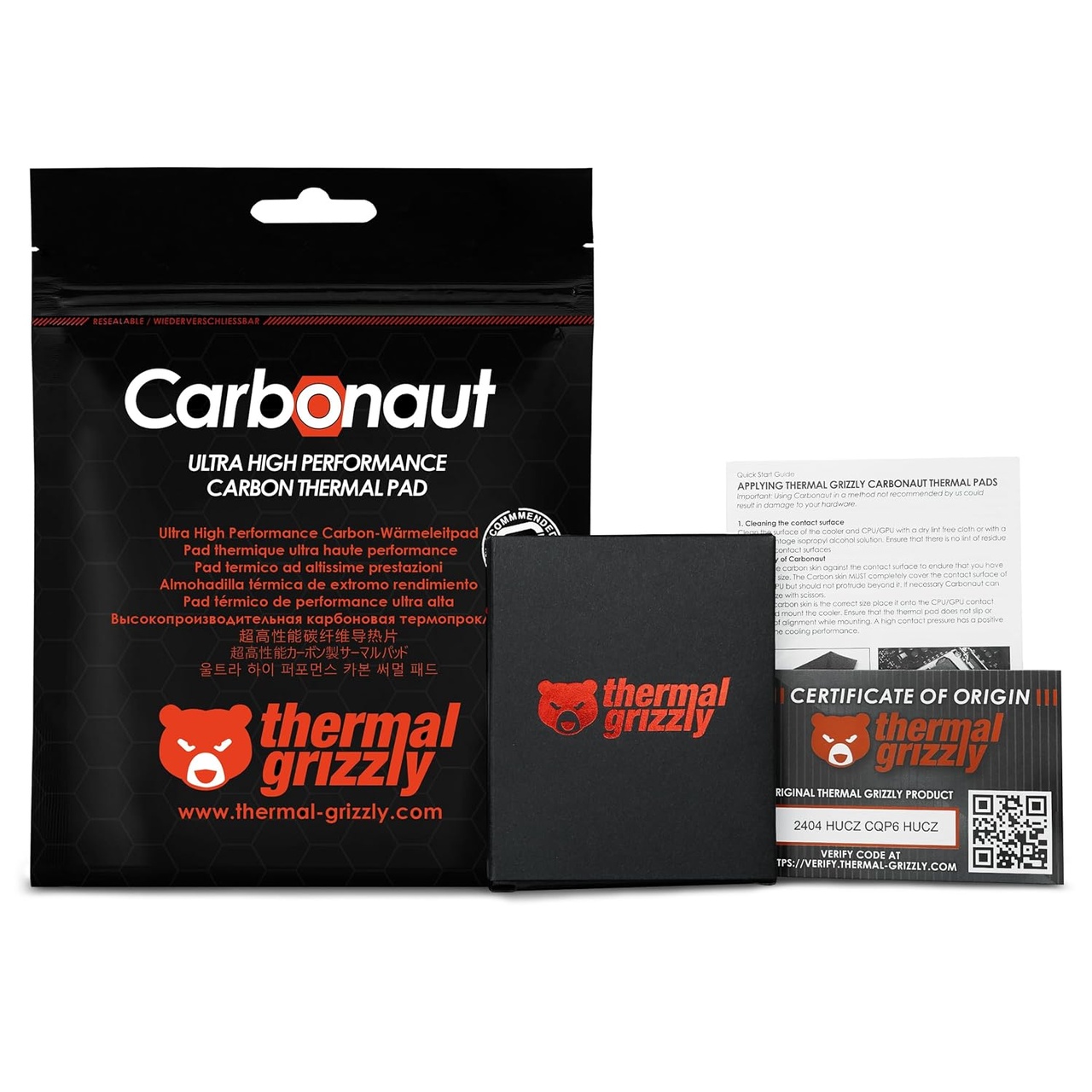THERMAL GRIZZLY THERMAL PAD CARBONAUT 51x68x0.2