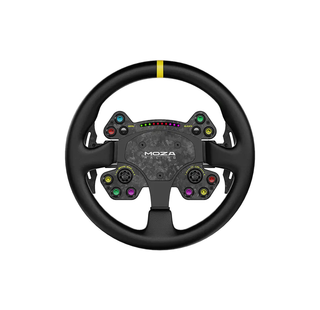 MOZA RS V2 — Volante de 13” con Paletas Magnéticas, Luces RGB y Acabado Profesional
