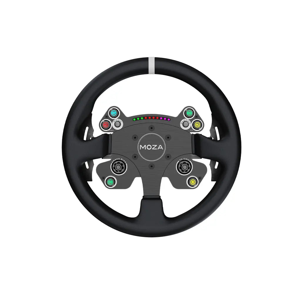 MOZA CS V2P — Volante de 13" con Paletas Magnéticas, Luces RGB y Diseño Profesional
