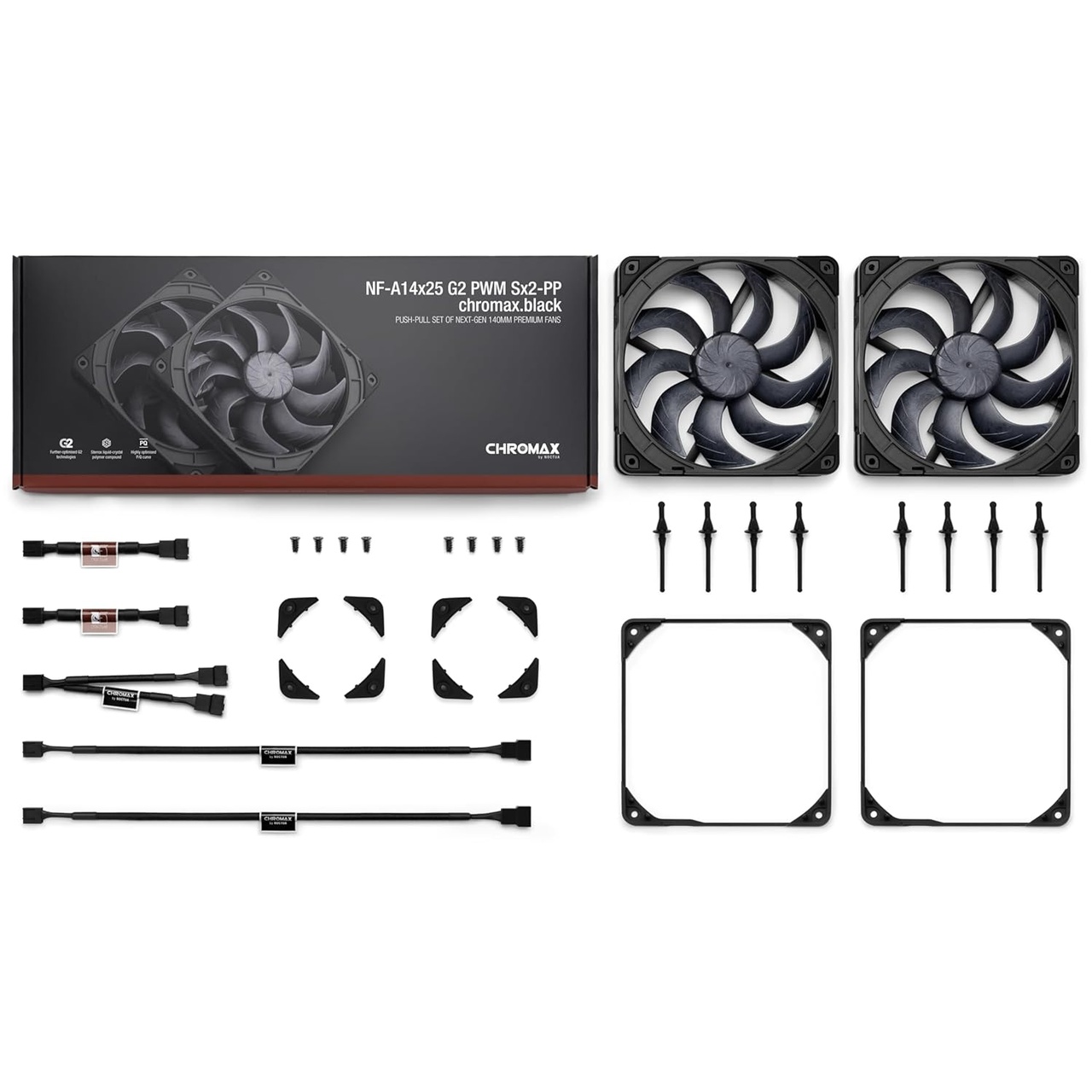 NOCTUA VENTILADOR NF-A14x25 G2 PWM Sx2-PP CH.BK 